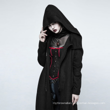 OPY-226 PUNK RAVE  overcoat punk long black velvet coat punk women clothing